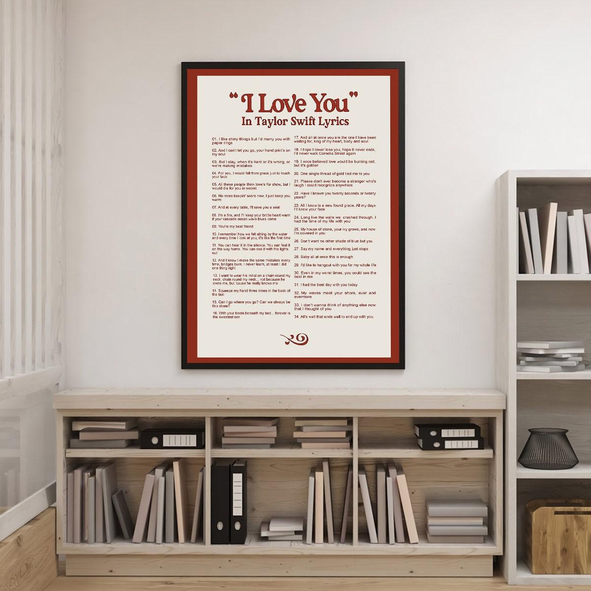 I Love You In Taylor Lyrics Poster, Taylor taylor version Poster Meaningful Gift For Family Gift For Boyfriend Valentine Gift Birthday Gift Holiday Gift