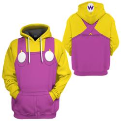 Wario Mario Halloween Costumes Hoodie, Super Mario Bros Cosplay Costume