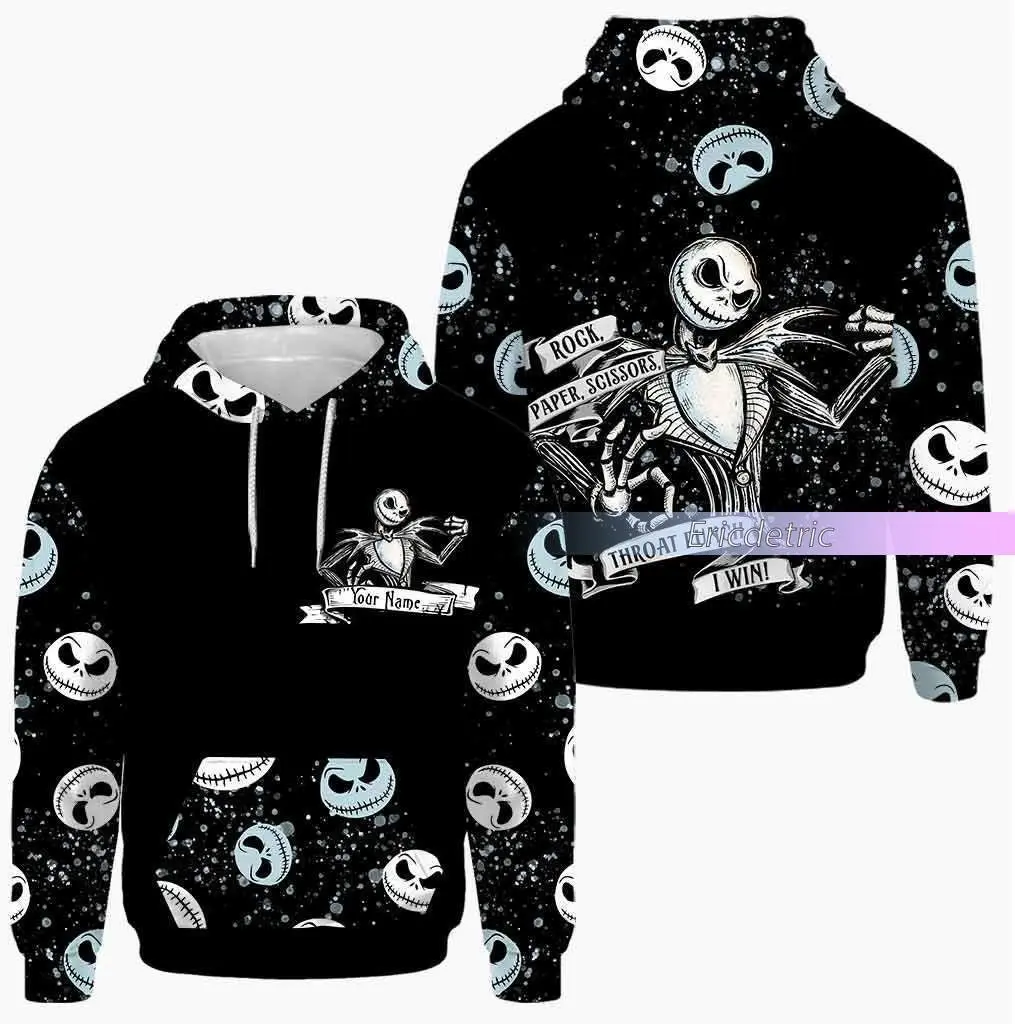 Rock Paper Scissors Jack Skellington Hoodie, Personalized Hoodie, Nightmare Before