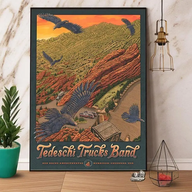 Poster July 28 2023 Tedeschi Trucks Band Red Rocks Tour Poster Meaningful Gift For Family Gift For Boyfriend Valentine Gift Birthday Gift Holiday Gift