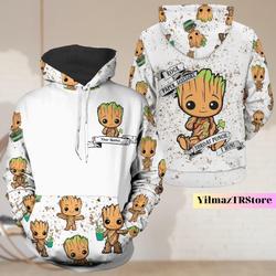 Baby Groot Hoodie, Groot Yoga Hoodie