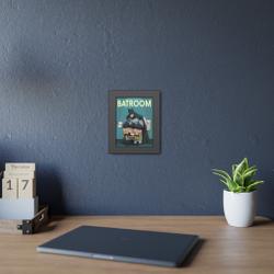 Bat superhero in toilet holding Poster Meaningful Gift For Family Gift For Boyfriend Valentine Gift Birthday Gift Holiday Gift