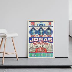 5 Albums The Tour 1 Night Jonas Brothers Chicago, IL Aug 25, 2023 Poster Meaningful Gift For Family Gift For Boyfriend Valentine Gift Birthday Gift Holiday Gift