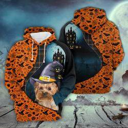 Yorkshire Terrier And Halloween 3D Hoodie, Hoodie Gift, Halloween Hoodie, Halloween Gift