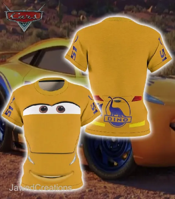 Cars Costume Shirt, Matching Car Shirts, Cars Movie 3D Shirt Meaningful Gift For Family Gift For Boyfriend Valentine Gift