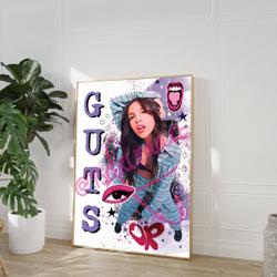 Olivia Rodrigo Guts Inspired Art Print, Olivia R Song Lyrics Inspired Poster Meaningful Gift For Family Gift For Boyfriend Valentine Gift Birthday Gift Holiday Gift