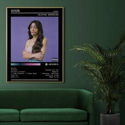 Olivia Rodrigo Poster Print | Olivia Rodrigo Sour Poster | Music Poster | Album Cover Poster Meaningful Gift For Family Gift For Boyfriend Valentine Gift Birthday Gift Holiday Gift