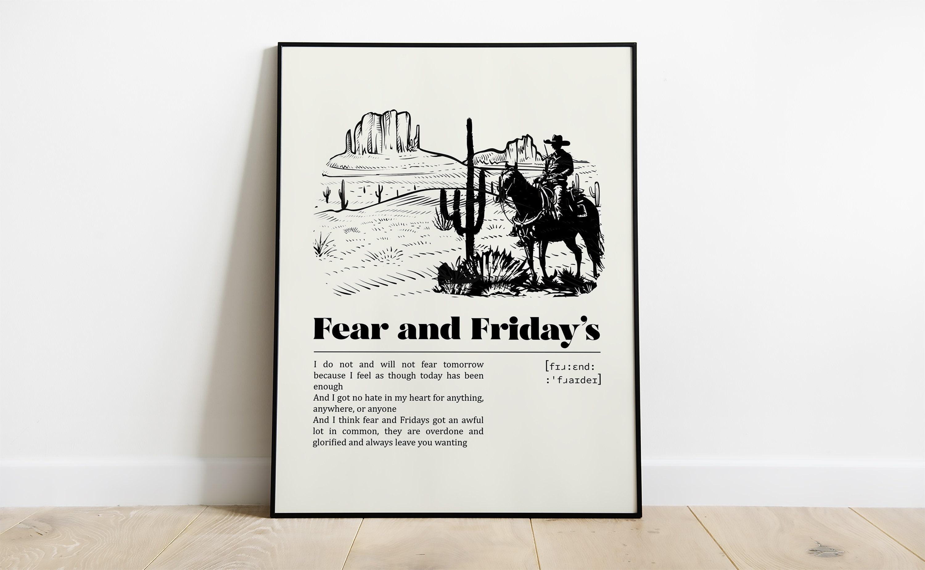 Zach Bryan Fear and Friday's Poster, Music Gifts, Music Poster, Zach Bryan Poster Meaningful Gift For Family Gift For Boyfriend Valentine Gift Birthday Gift Holiday Gift