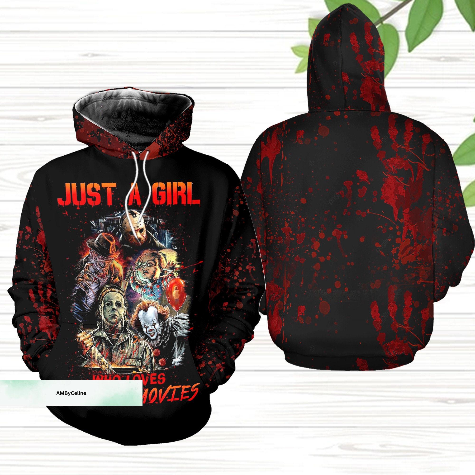Horror Character Hoodies, Just A Girl Who Loves Horror Movies