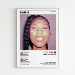 Drake & 21 Savage Poster , Her Loss Poster, Album Cover Poster Meaningful Gift For Family Gift For Boyfriend Valentine Gift Birthday Gift Holiday Gift
