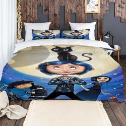 Halloween Custom Cincinnati Coraline Bedding Three-Piece Set PrintedGift For Your Girlfriend Boyfriend Gift For Love Gift For Friend Best Valentine Present Holiday Gift