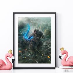 Vintage God zilla Minus One Movie 2023 Poster, Kaijju Movie Lovers Poster Meaningful Gift For Family Gift For Boyfriend Valentine Gift Birthday Gift Holiday Gift