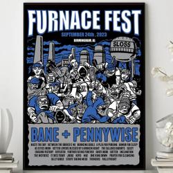 Furnace Fest 09-24-2023 Birmingham Albm Poster, Music Tour Poster Meaningful Gift For Family Gift For Boyfriend Valentine Gift Birthday Gift Holiday Gift