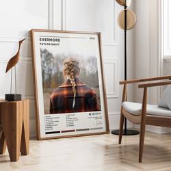 Taylor Evermore Album Cover Poster, Taylor Evermore Poster Meaningful Gift For Family Gift For Boyfriend Valentine Gift Birthday Gift Holiday Gift