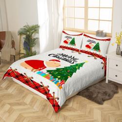 Cartoon Capybara Duvet Cover, Christmas Animal Pine Tree Jingle Bell Graffiti Bedding Set Gift For Your Girlfriend Boyfriend Gift For Love Gift For Friend Best Valentine Present Holiday Gift