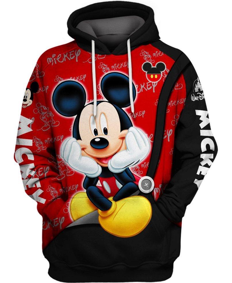 Christmas Mickey Hoodie, Custom Mickey Mouse Hoodie Men, Minnie Hoodie Women, Disney 3D Hoodie