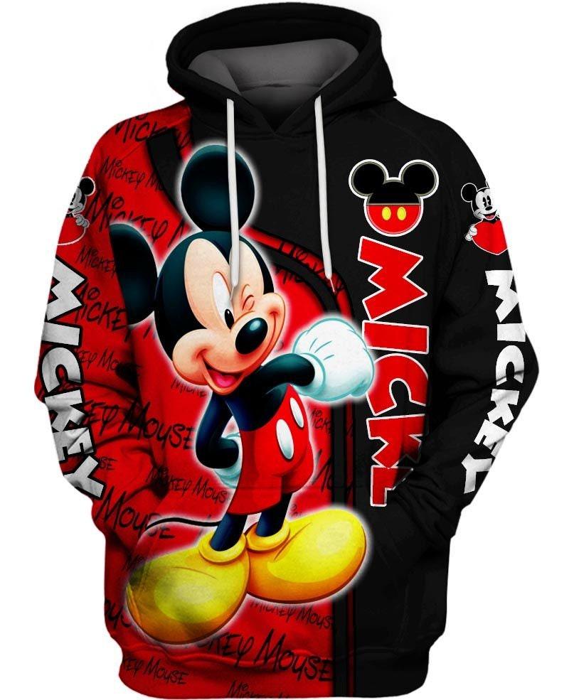 Christmas Mickey Hoodie, Custom Mickey Mouse Hoodie Men, Minnie Hoodie Women, Disney 3D Hoodie
