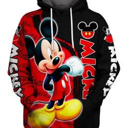 Christmas Mickey Hoodie, Custom Mickey Mouse Hoodie Men, Minnie Hoodie Women, Disney 3D Hoodie