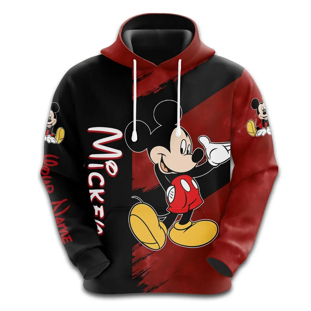 Christmas Mickey Hoodie, Custom Mickey Mouse Hoodie Men, Minnie Hoodie Women, Disney 3D Hoodie