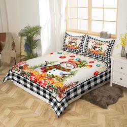 Merry Christmas Bedding Set Xmas Pine Tree Snowflake Bedding Set Gift For Your Girlfriend Boyfriend Gift For Love Gift For Friend Best Valentine Present Holiday Gift