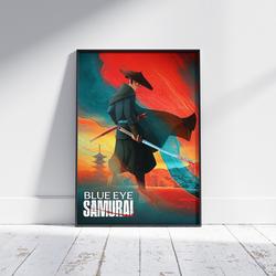 Blue Eye Samurai Anime Movie Poster, Anime Film Wall Art, Movie Poster Meaningful Gift For Family Gift For Boyfriend Valentine Gift Birthday Gift Holiday Gift