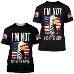 I���m Not One of The Sheep 4Th of July 3D T-Shirt Meaningful Gift For Family Gift For Boyfriend Valentine Gift