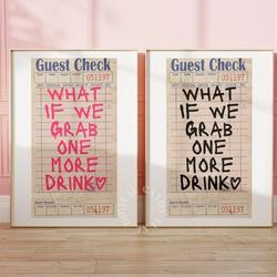 Guest Check Print One More Drink Guest Check Poster Meaningful Gift For Family Gift For Boyfriend Valentine Gift Birthday Gift Holiday Gift