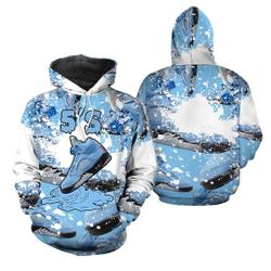 Color Shoes Dripping Shirt Match Retro University Blue 5s Hoodie