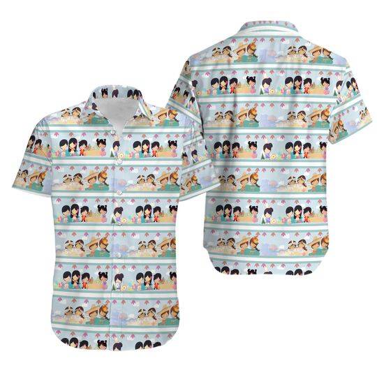 It's a small world dolls inspired short sleeved button down shirt Gift For Your Girlfriend Boyfriend Gift For Love Gift For Friend Best Valentine Present Holiday Gift