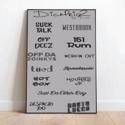 J.I.D Dicaprio 2 Track List Premium Matte Vertical Poster Meaningful Gift For Family Gift For Boyfriend Valentine Gift Birthday Gift Holiday Gift
