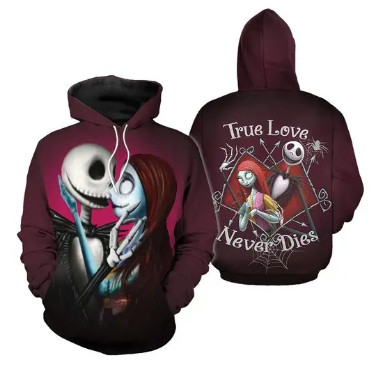 Jack Skellington And Sally Hoodie, The Nightmare Before Christmas 3D Hoodie