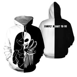 Jack Skellington Black and White All Over Printed Hoodie