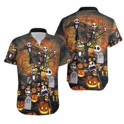 Jack Skellington Halloween Hawaiian Shirt, Disney Party Halloweeen Shirt, Vintage Nightmare Gift For Your Girlfriend Boyfriend Gift For Love Gift For Friend Best Valentine Present Holiday Gift