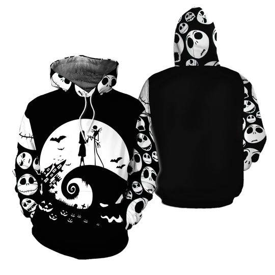 Jack Skellington Unisex Pullover 3D Hoodie All Over Print