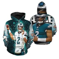 Jalen Hurts Match Hoodie 3D Vintage 90s #1 Quarterback Hoodie