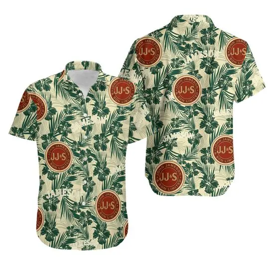 Jameson Hawaiian Tropical Flower Pattern Jameson Baseball Shirt Gift For Your Girlfriend Boyfriend Gift For Love Gift For Friend Best Valentine Present Holiday Gift