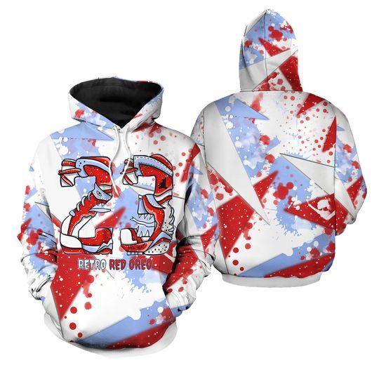JD 6 Red Oreo - Monster 23 Retro Sneaker - Red Oreo 6s Matching 3D Hoodie
