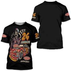 Jeff Gordan Skull Print NASCAR Racing Shirt Retro 90s Meaningful Gift For Family Gift For Boyfriend Valentine Gift