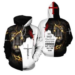 Jesus Christ Lion Way Maker Miracle Worker 3D Pullover Hoodie