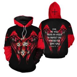 Jesus He Will Order His Angels 3D Pullover Hoodie