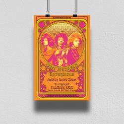 Jimi Hendrix Fillmore Poster Meaningful Gift For Family Gift For Boyfriend Valentine Gift Birthday Gift Holiday Gift