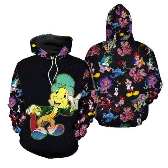 Jiminy Cricket Galaxy Night Sky Patterns Hoodie