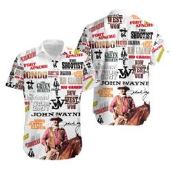 John Wayne Hawaiian Shirt, Actor Hawaiian Shirt Gift For Your Girlfriend Boyfriend Gift For Love Gift For Friend Best Valentine Present Holiday Gift