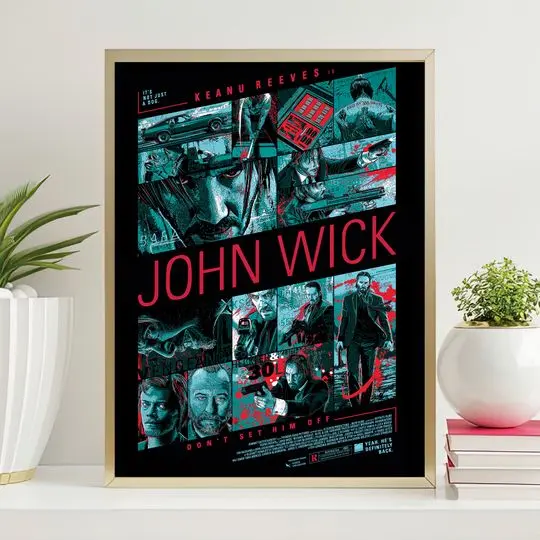 John Wick Poster, Movie Poster, Vintage Poster Meaningful Gift For Family Gift For Boyfriend Valentine Gift Birthday Gift Holiday Gift