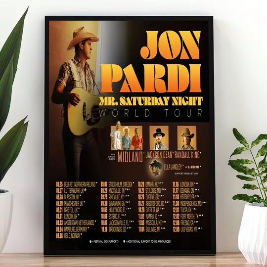 Jon Pardi 2023 Tour Poster, 2023 Tour Poster Meaningful Gift For Family Gift For Boyfriend Valentine Gift Birthday Gift Holiday Gift