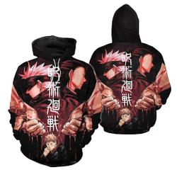 Jujutsu Kaisen 3D Hoodie Yuji Itadori Cosplay Costume