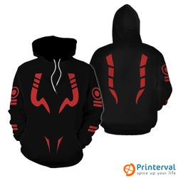 Jujutsu Kaisen Cosplay Ryomen Sukuna 3D Printing Hoodie Zipper Pullover Zip-up Jacket Sweatshirt