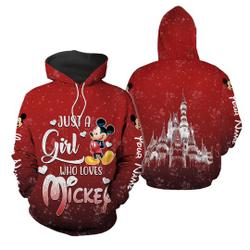 Just A Girl Who Loves Mickey Hoodie Custom Name Mickey Hoodie