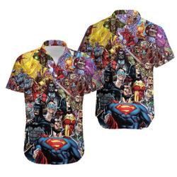 Justice League Characters Hawaiian Shirt Summer Vacation Hawaiian Shirt Gift For Your Girlfriend Boyfriend Gift For Love Gift For Friend Best Valentine Present Holiday Gift
