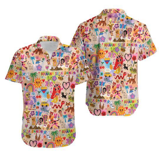 Karol G Summer Hawaiian Shirt, Karol G Maana Gift For Your Girlfriend Boyfriend Gift For Love Gift For Friend Best Valentine Present Holiday Gift